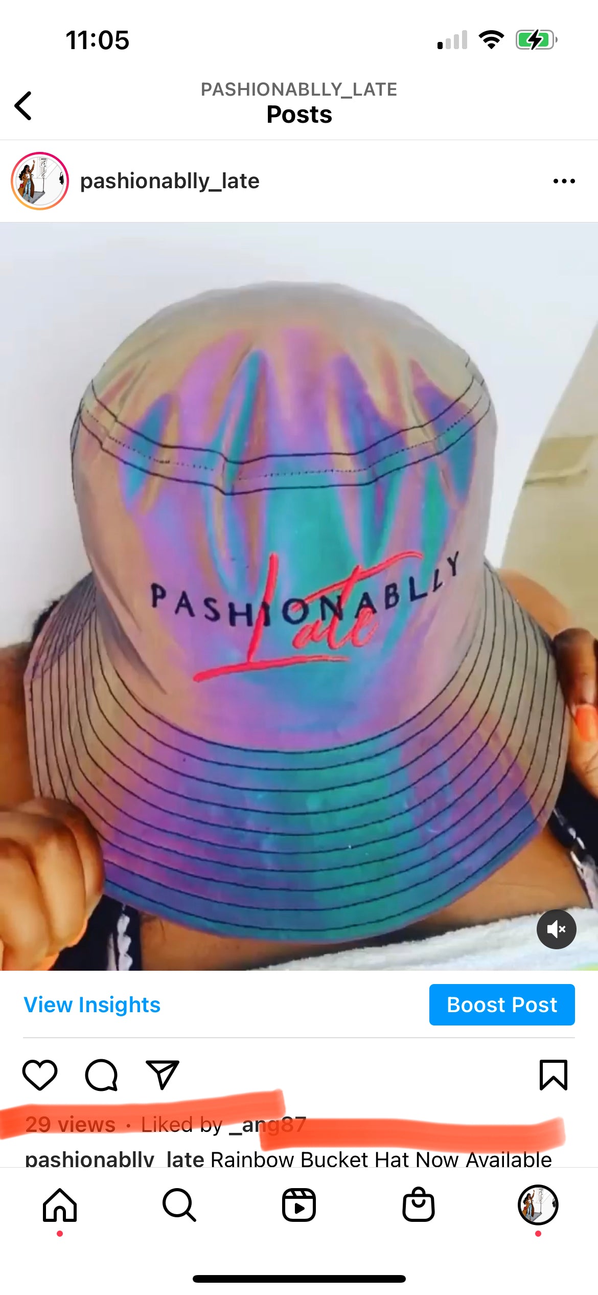 Unisex Reflective Rainbow Bucket Hat